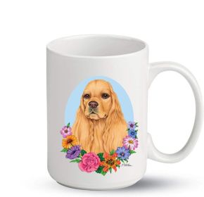 Cocker Spaniel - Blonde - Best of Breed PItcher Flower Mugs