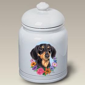 Dachshund - Black and Tan - Best of Breed TP Ceramic Treat Jar