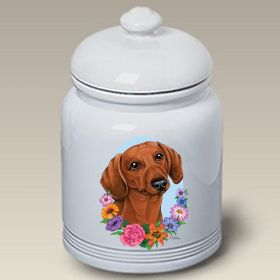 Dachshund - Red - Best of Breed TP Ceramic Treat Jar