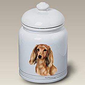 Dachshund - Longhaired - Cream - Best of Breed Ceramic Treat Jar