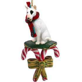 Bull Terrier - Candy Cane Ornament