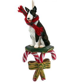 Bull Terrier - Brindle - Candy Cane Ornament