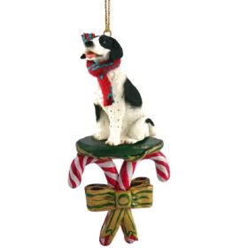 Pointer - Black and White - Candy Cane Ornament