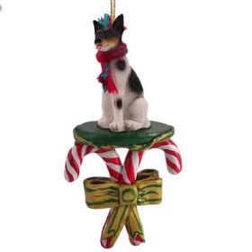 Rat Terrier - Candy Cane Ornament