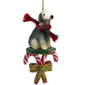 Bedlington Terrier - Candy Cane Ornament