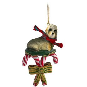 Dandie Dinmont - Candy Cane Ornament