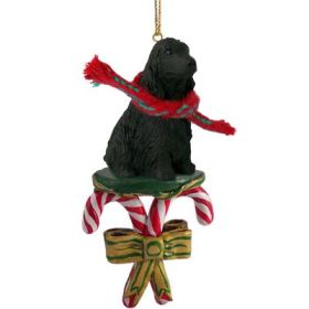 Cocker Spaniel - Black English - Candy Cane Ornament