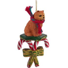 Chow Chow - Red - Candy Cane Ornament