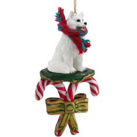 Samoyed - Candy Cane Ornament