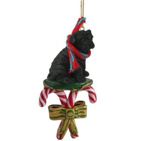 Shar Pei - Black - Candy Cane Ornament