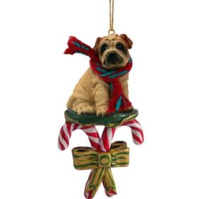 Shar Pei - Cream - Candy Cane Ornament