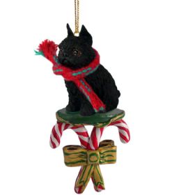 Brussels Griffon - Black - Candy Cane Ornament