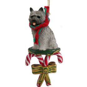 Cairn Terrier - Gray - Candy Cane Ornament