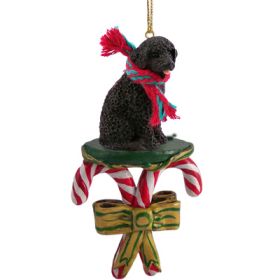 Portuguese Water Dog - Candy Cane Ornament