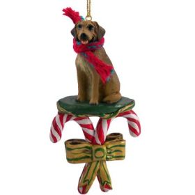 Rhodesian Ridgeback - Candy Cane Ornament