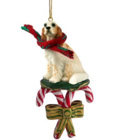 English Setter - Orange Belton - Candy Cane Ornament