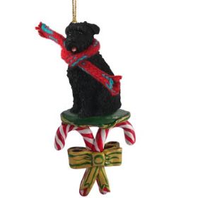 Bouvier des Flandres - Uncropped - Candy Cane Ornament