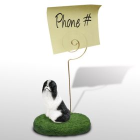 Japanese Chin - Black and White - Memo Holder