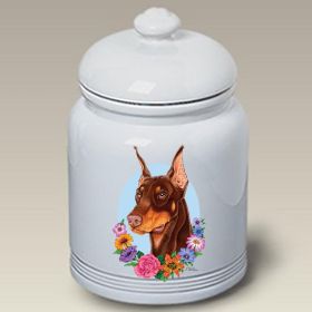 Doberman - Red - Cropped - Best of Breed TP Ceramic Treat Jar