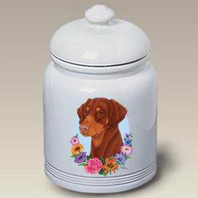 Doberman - Red - Uncropped - Best of Breed TP Ceramic Treat Jar