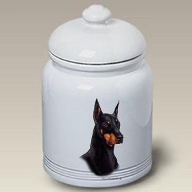 Doberman - Black and Tan - Cropped - Best of Breed Ceramic Treat Jar