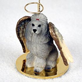 Poodle - Gray - Angel Ornament