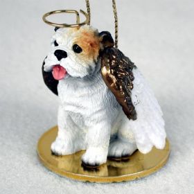 Bulldog - White - Angel Ornament