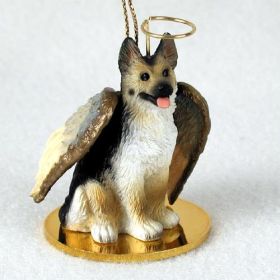 German Shepherd - Black and Tan - Angel Ornament