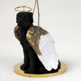 Great Dane - Black - Uncropped - Angel Ornament