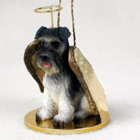 Schnauzer - Gray - Uncropped - Angel Ornament