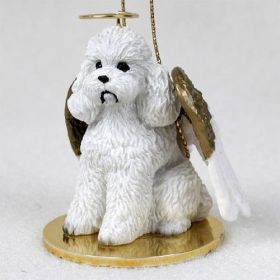 Poodle - Sport Cut - White - Angel Ornament