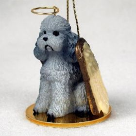 Poodle - Sport Cut - Gray - Angel Ornament