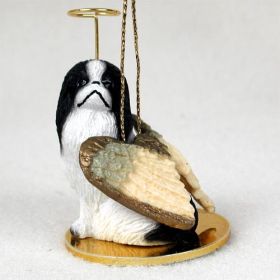 Japanese Chin - Black and White - Angel Ornament