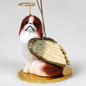 Japanese Chin - Brown and White - Angel Ornament