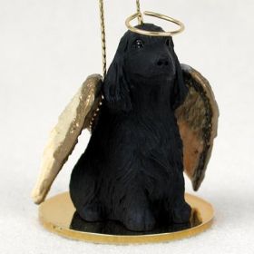 English Cocker Spaniel - Black - Angel Ornament