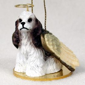 Cocker Spaniel - Brown and White - Angel Ornament