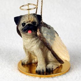 Pug - Fawn - Angel Ornament