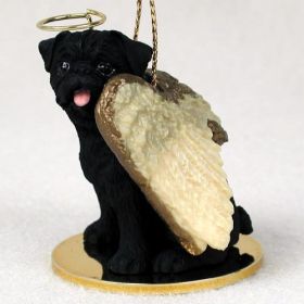 Pug - Black - Angel Ornament