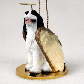 Springer Spaniel - Black and White - Angel Ornament