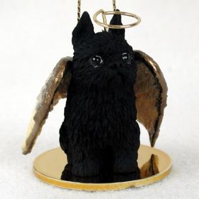 Brussels Griffon - Black - Angel Ornament