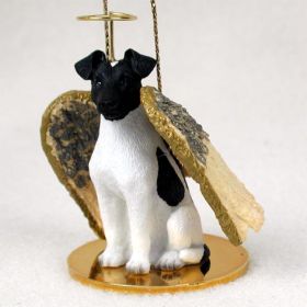 Fox Terrier - Black and White - Angel Ornament