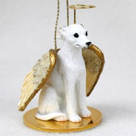 Whippet - White - Angel Ornament