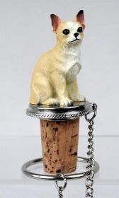 Chihuahua - Tan and White - Bottle Stopper