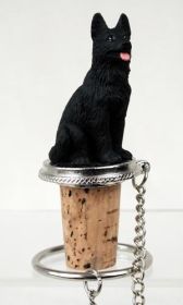 German Shepherd - Black - Bottle Stopper