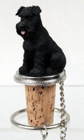 Schnauzer - Black - Uncropped - Bottle Stopper