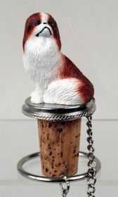 Japanese Chin - Brown and White - Bottle Stopper