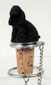 Cocker Spaniel - Black - Bottle Stopper