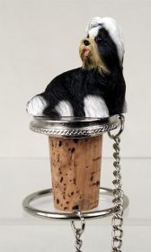 Shih Tzu - Black and White - Bottle Stopper