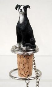 Greyhound - Black and White - Bottle Stopper