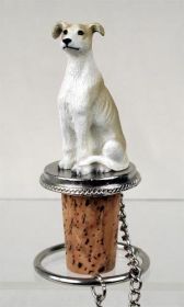 Greyhound - Tan and White - Bottle Stopper